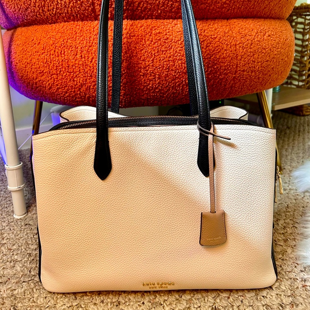 BRAND NEW Kate Spade leather tote bag, nude tones, EUC!!